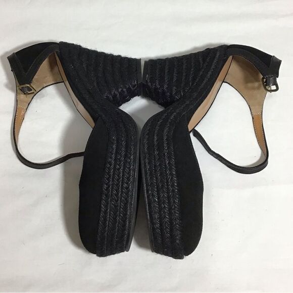 Tuckernuck Castaner Black Suede Espadrilles Jute Wrap Platform Heel Shoe Size 39 - Picture 3 of 15